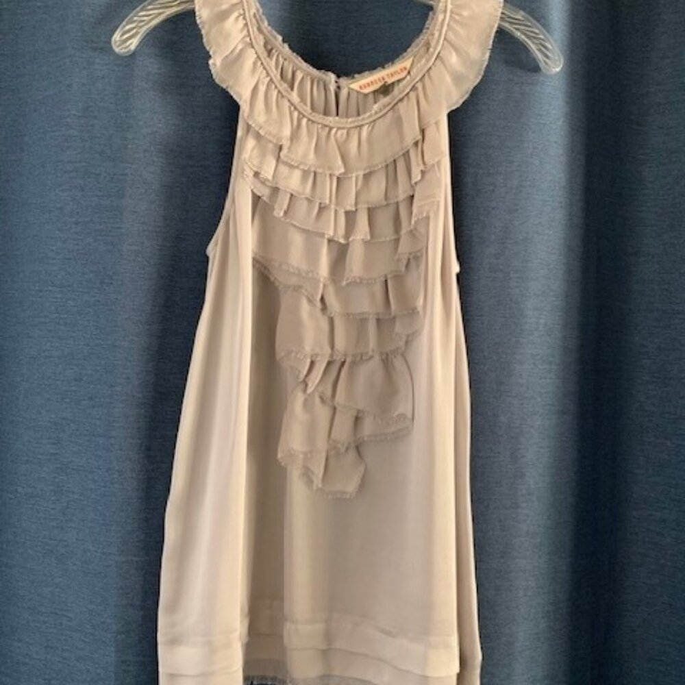 Rebecca Taylor Lilac Sleeveless Top with Ruffle